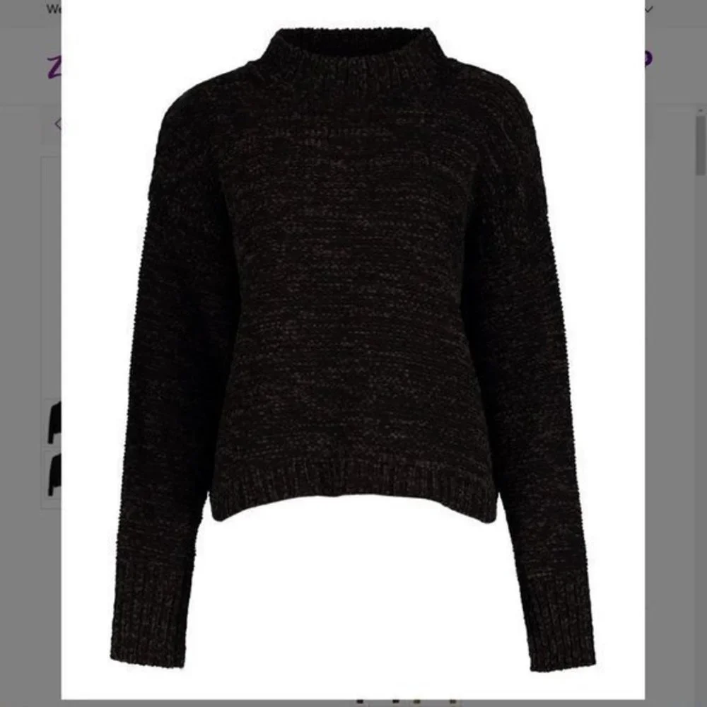 EVELYN TAYLOR Black Mock Neck Sweater Small - Picture 3 of 12
